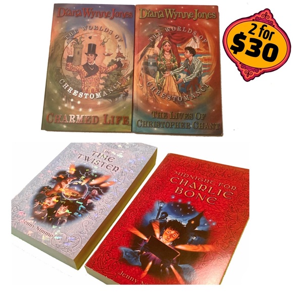 🎉2/30 Set of 4 Fantasy YA Novels Series Sampler Charlie Bone & Chrestomanci - Picture 1 of 12